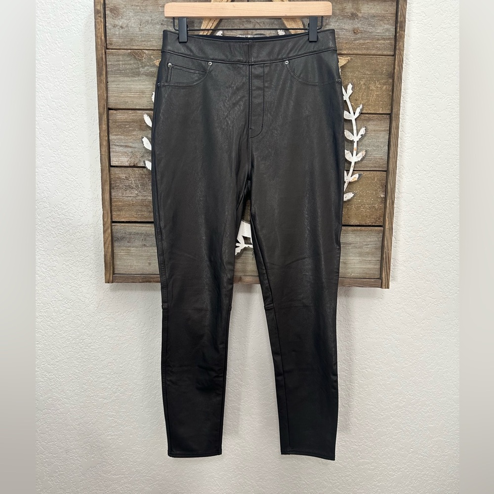 Spanx Black Faux Leather Pants ladies size Medium